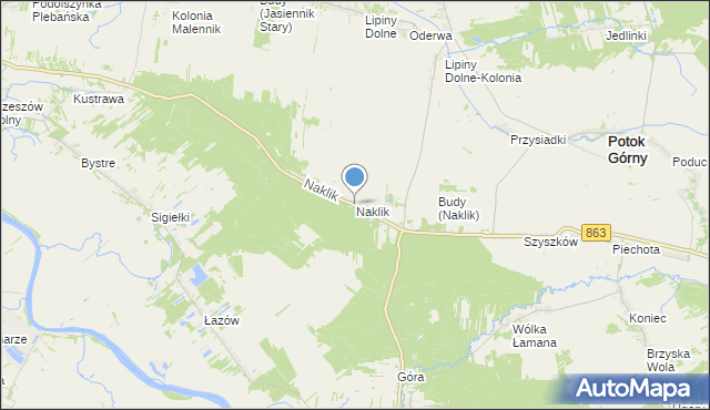 mapa Naklik, Naklik na mapie Targeo